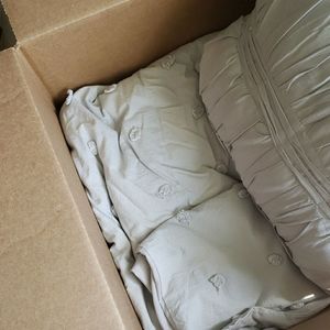 Twin XL Kay Cotton Jacquard Comforter Set Gray